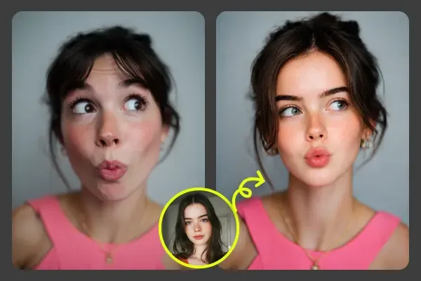 AI face swap preserving the original expression and lighting