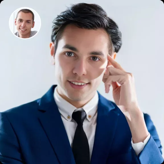 Business headshot created with the AI face swap tool