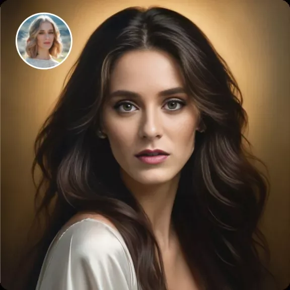 Oil painting portrait produced by AI face swapping