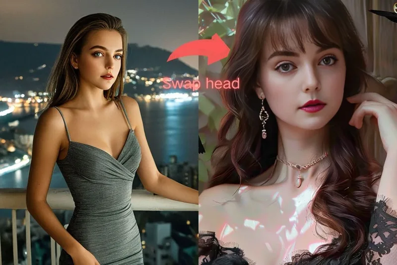 Full head swap photo edit made with AI face swap online