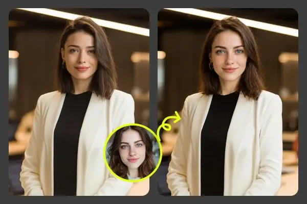 Professional headshot generated with the AI face swap tool